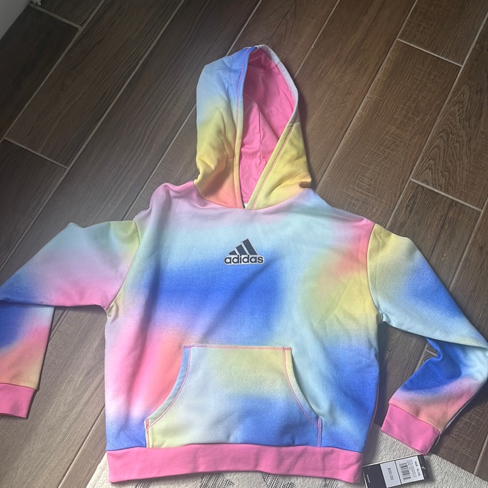 NWT multi color adidas hoodie size XL/16